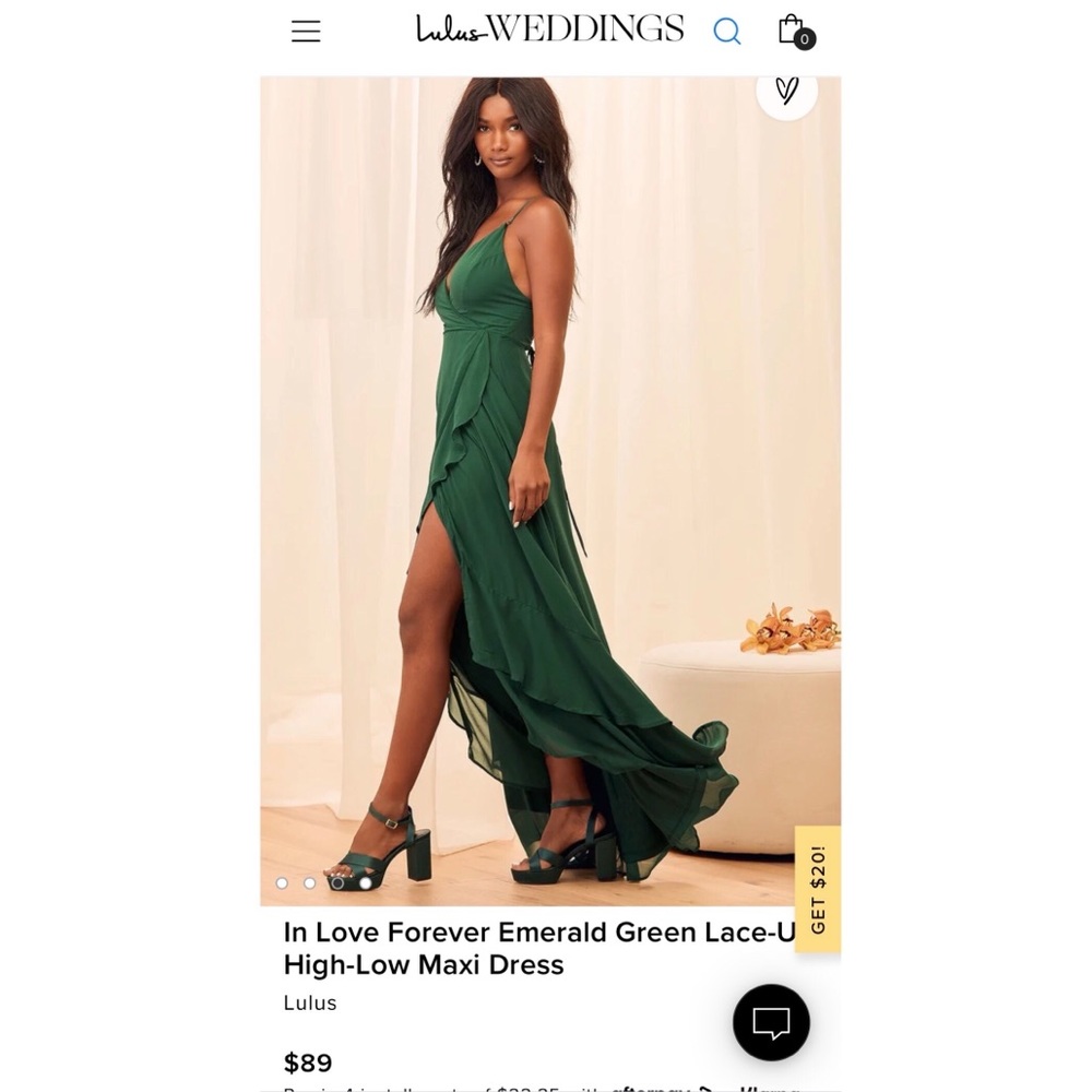 Emerald green bridesmaids dress from Lulu’s